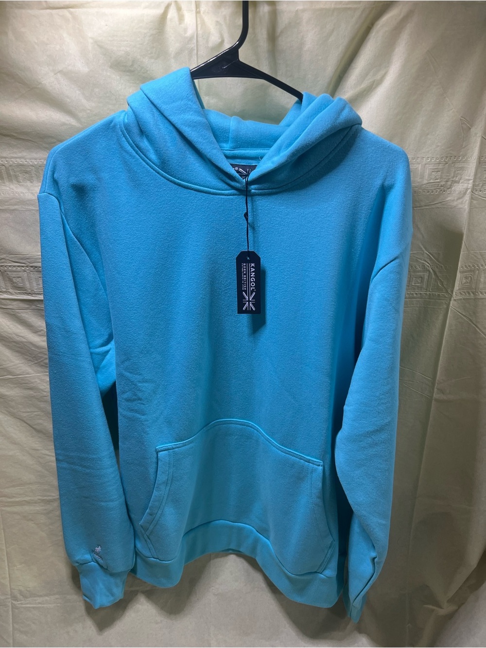 Kangol Men's Aqua Blue Fleece Hoodie Sweater